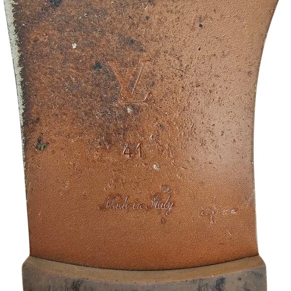 Louis Vuitton LV Lock It Flat Mule Sandal Size 41 US 11 Camel Brown Leather - Picture 11 of 12